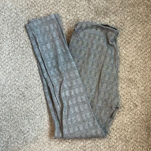 Skinny leg plaid elastic band dress pants